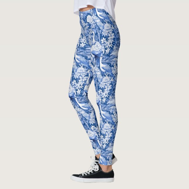 Legging Chinoserie azul e branca Design 8 (Esquerda)