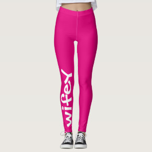 Legging Chique feminino bonito quente do rosa de Wifey e o