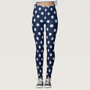 Legging Chique Navy e Pontos Brancos Atemporais