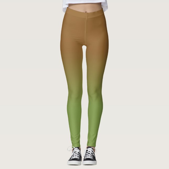 Legging Chocolate Castanho Ombro Verde Azul (Frente)