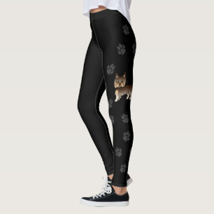 Legging Chocolate Yorkshire Terrier Cartoon Dog & Paws