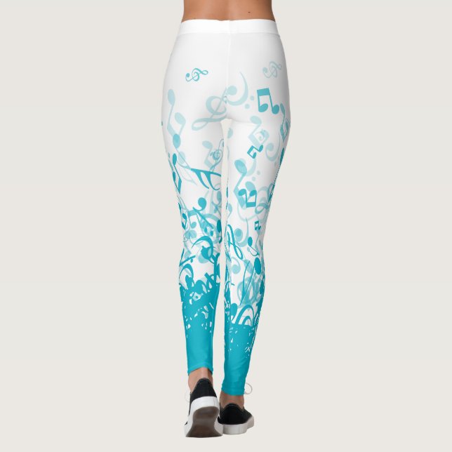 Legging Chovendo Notas de Música Aqua (Verso)
