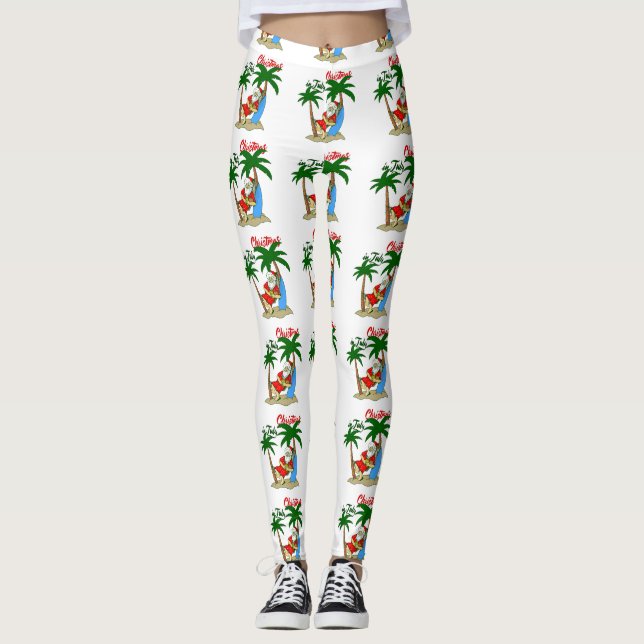 Legging christmas july tropical santa claus (Frente)