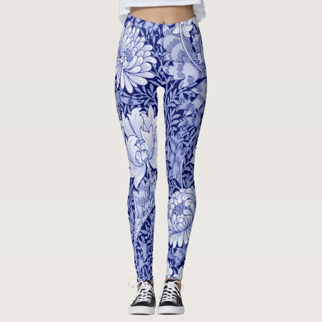 Legging Chrysanthemum Blue, William Morris (Frente)