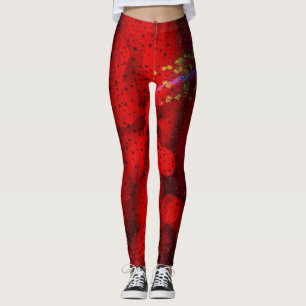 Legging Chuva Vermelha Pontilhada
