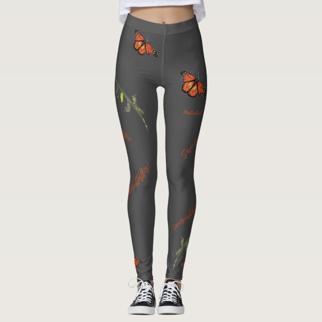 Legging Ciclo de vida da borboleta-monarca (Frente)