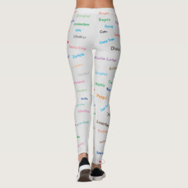 Legging Cidade gráfica do mundo na luz - cinza