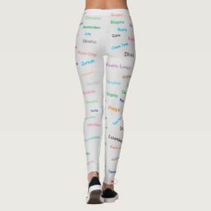 Legging Cidade gráfica do mundo na luz - cinza