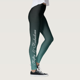 Legging Cinqüênta e branco fabuloso na cerceta & no