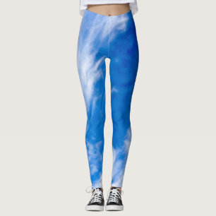 Legging Cintura Branca E Azul