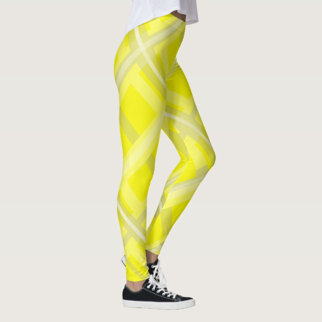 Legging Cinza Amarela Abstrato de Minimalismo (Direita)