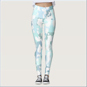 Legging Cinza aqua e Abstrato branca 