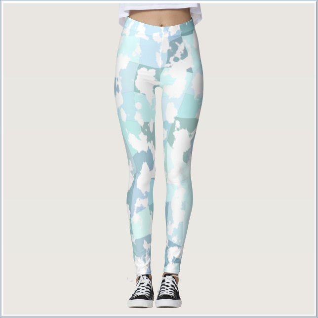 Legging Cinza Aqua Moderna e Geometria Branca (Criador carregado)