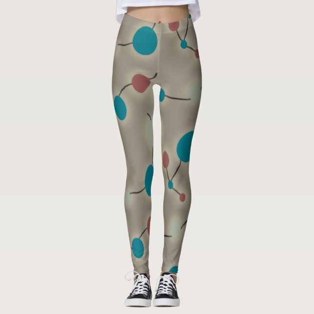 Legging Cinza Azul Universo das Moléculas Grandes Retrópic (Frente)