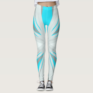 Legging Cinza Azul White Winter Christmas Star Gym Yoga