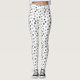 Legging Cinza Black White Stars