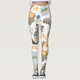 Legging Cinza de desenho de cor laranja de Design