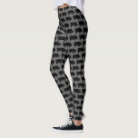 Legging Cinza de padrão Pig Silhouettes e Preto<br><div class="desc">Pernas moldadas divertidas para amantes de porcos. A design preta e cinza olha e sente excelente na academia,  na classe de ioga,  ou simplesmente relaxando em casa. Veja o Doodle World da Jenn para mais leggings de amante de os animais e produtos temáticos para porcos.</div>