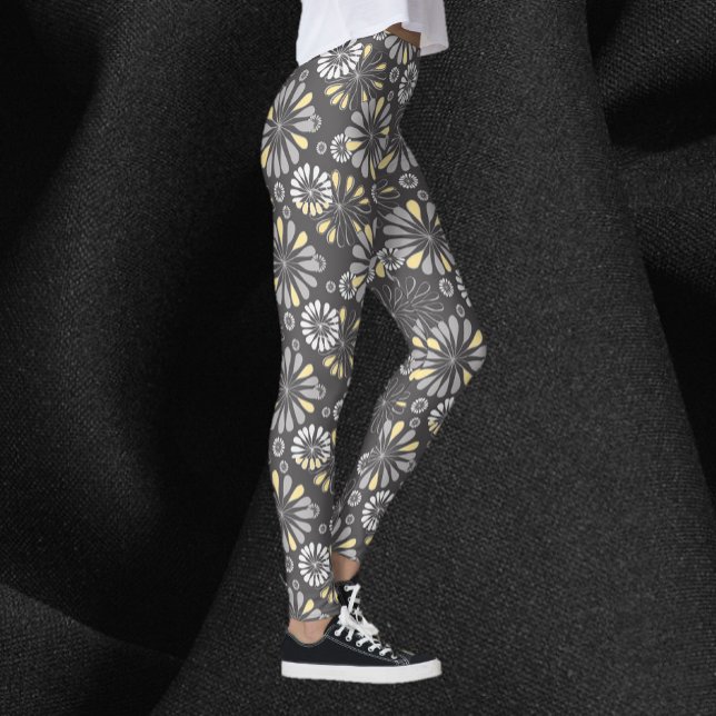 Legging Cinza de tendências e Floral Amarelo (Criador carregado)