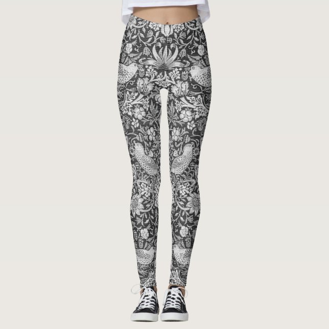 Legging Cinza de Thef de Morango, William Morris (Frente)