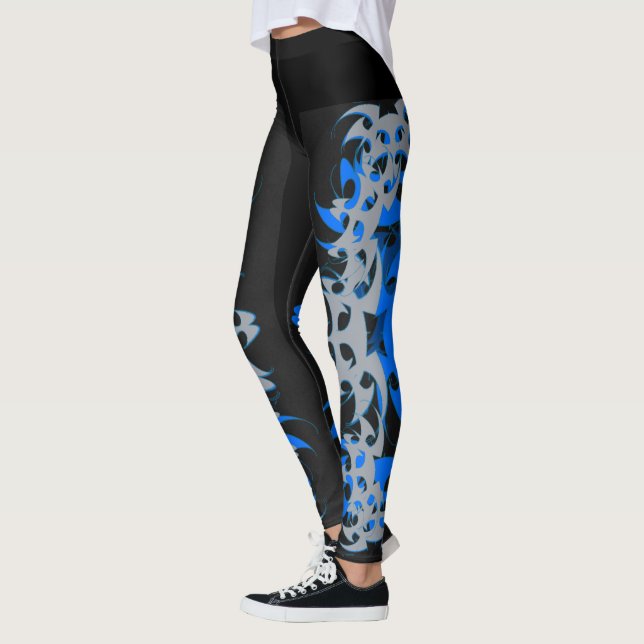 Legging cinza e azul (Esquerda)
