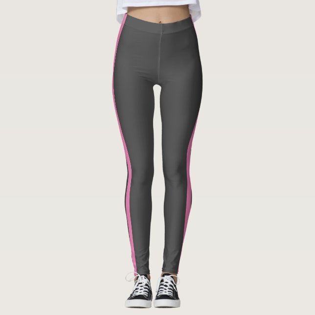 Legging cinza e rosa (Frente)