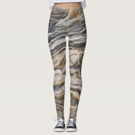 Legging Cinza e Tan Marble Pattern Yoga