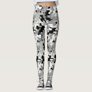 Legging Cinza Negra e Camo Branco - Perna