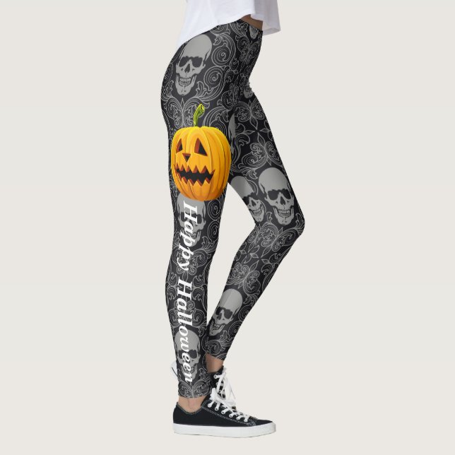 Legging Cinza Negra Gótica Pumpkin (Direita)