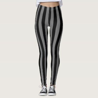 Legging Cinza Preta - Faixa Vertical Ampla