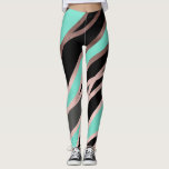 Legging cinza preto abstrato faux rosa dourado elegante<br><div class="desc">Design na moda moderno e,  representando figuras geométricas falsas de ouro rosa,  preto,  cinza e menta.</div>