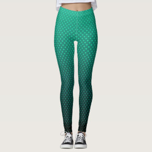 Legging cinza verde de bolinhas impressão femi