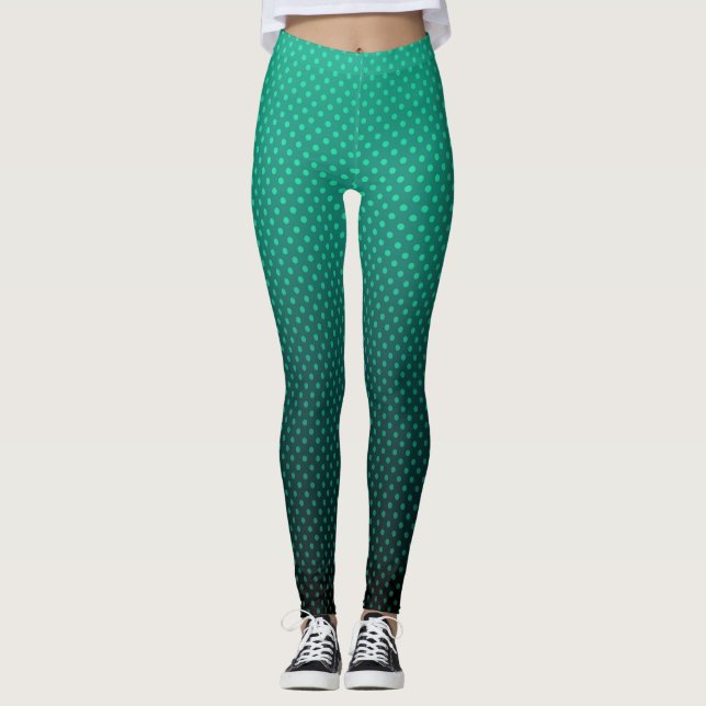 Legging Cinza verde-gradiente bolinhas femi impressão abst (Frente)
