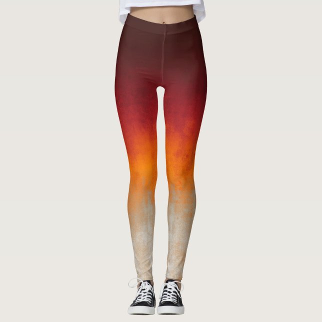 Legging Cinza Vermelha Laranja Torre Branca (Frente)