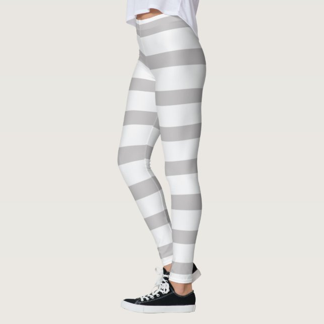 Legging Cinza White Candy Stripes (Esquerda)