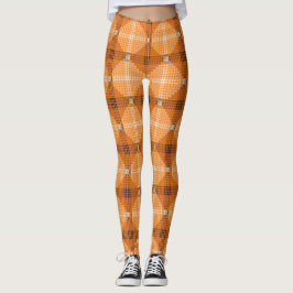 Legging Cinzas aos círculos castanhos sobre a laranja, for