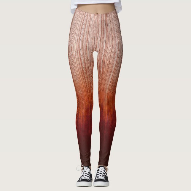Legging Cinzas brancas Laranja Torres-vermelhas (Frente)