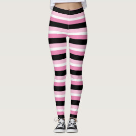 Legging Cinzas Brancas Modernas, Rosa Preta e Branca