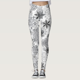 Legging Cinzas com patas brancas com flocos de neve, Natal