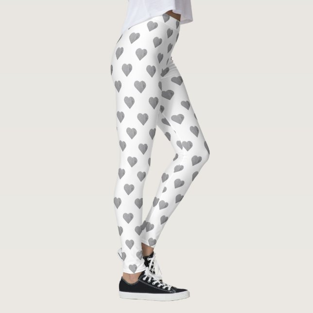 Legging Cinzas Concretas Simétricas em Branco (Direita)
