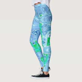 Legging Cinzas de Lavanda Cósmica e Abstratos
