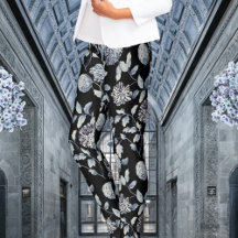 Cinzas de prata em Black Modern Vintage Toile Flor