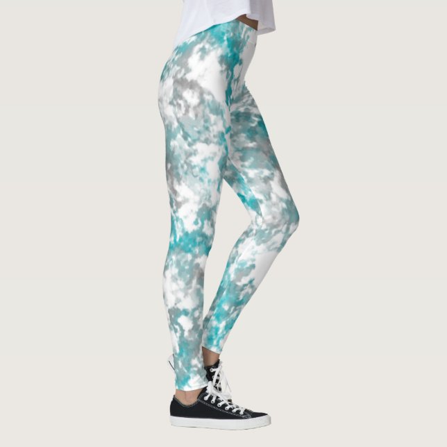 Legging Cinzas de tartaruga e textura de mármore branco (Direita)