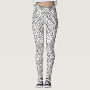 Legging Cinzas e legendas de rendas