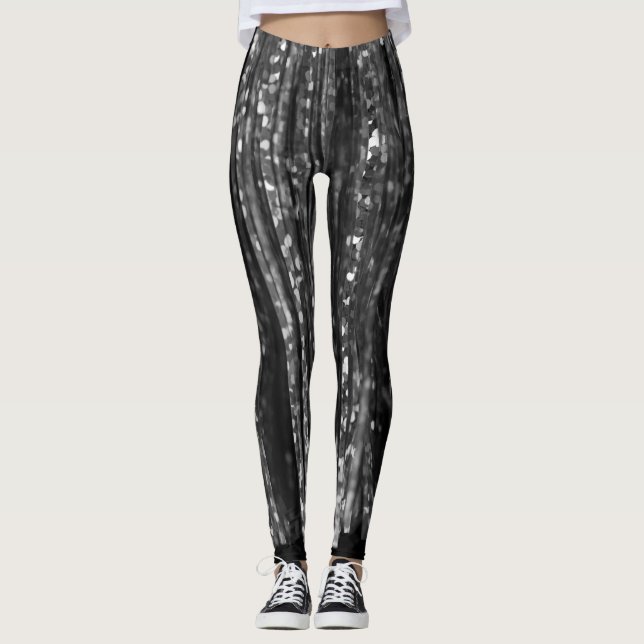 Legging Cinzas Holográficas Silver Tinsel Glam #1 #wall #a (Frente)