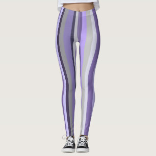 Legging Cinzas Lavandas Roxas Verticais