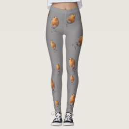 Legging Cinzas modernas do redbreast dos pássaros do pisco