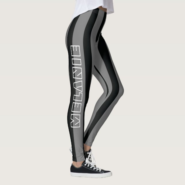 Legging Cinzas Negras Stripes Comfy Cozy Sportjurout (Direita)