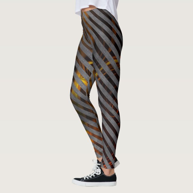 Legging Cinzas transversais, fitas de carbono, vermelho-do (Esquerda)