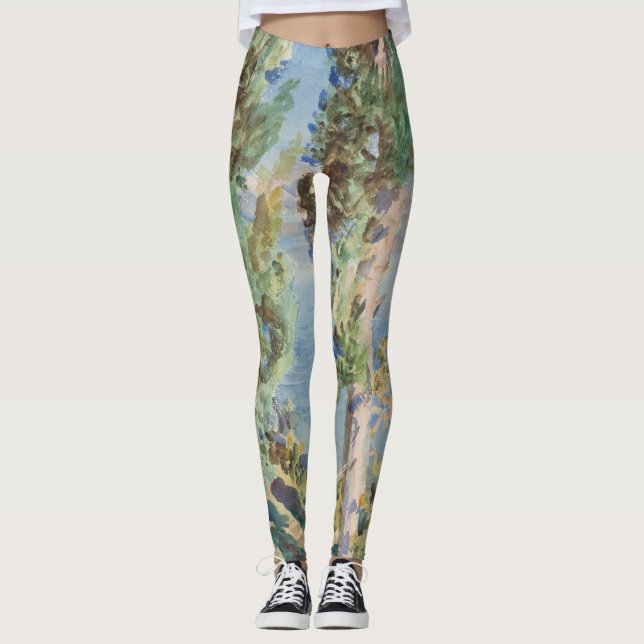 Legging Ciprestes de Corfu de John Singer Sargent (Frente)